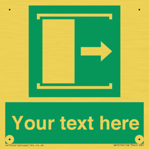 Custom sign safe condition Door slides right to open